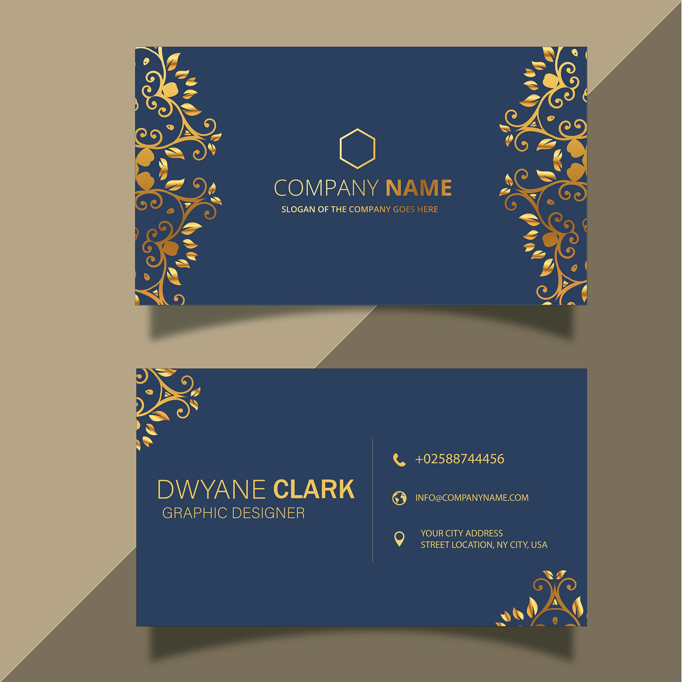 Luxury Blue Goil Foil Card a4
